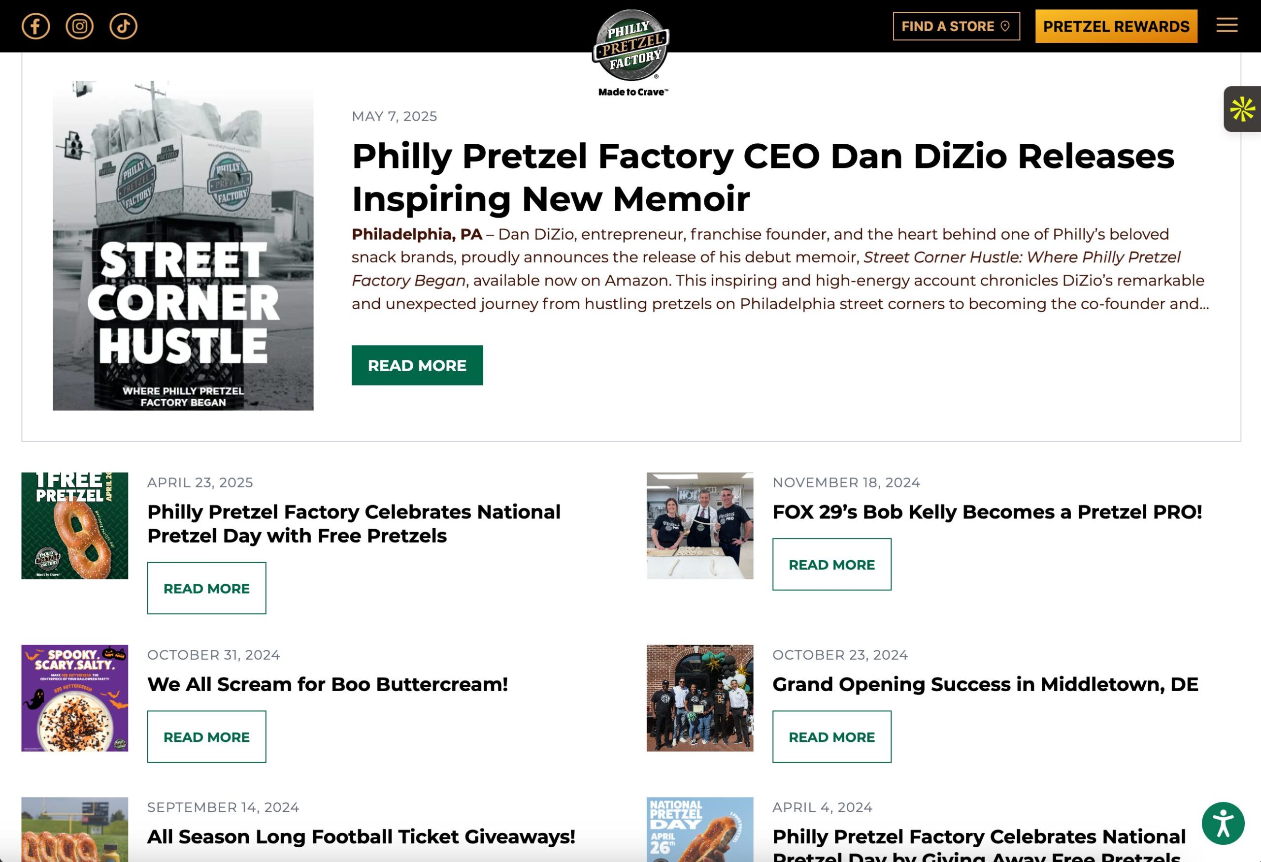 Philly Pretzel Factory Website Redesign - MEDICI + MAESTRO | Mx2 Global ...